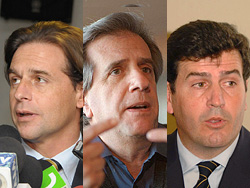 Lacalle Pou, Vázquez y Bordaberry serán los candidatos para octubre
